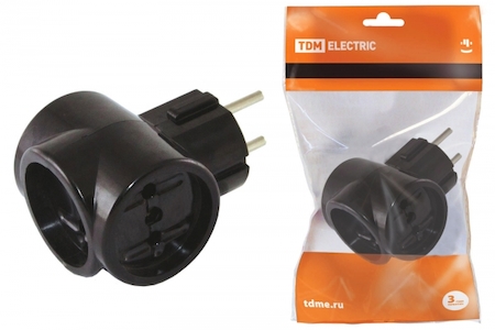 TDM ELECTRIC SQ1806-0101 Тройник 3х2П 16А макс. 250B ЕВРО "Ретро" (карболит) TDM